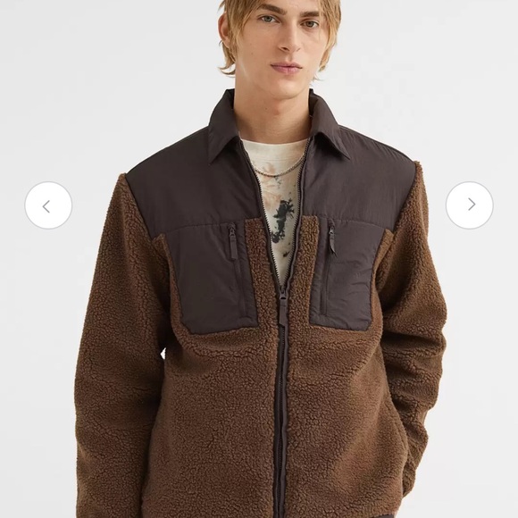 H&M Men’s Regular Fit Fleece Overshirt - Picture 3 of 13